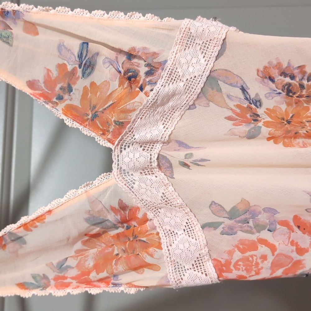 Free People Stay Awhile Maxi Dress in Peach Combo Size Medium - Picture 8 of 9